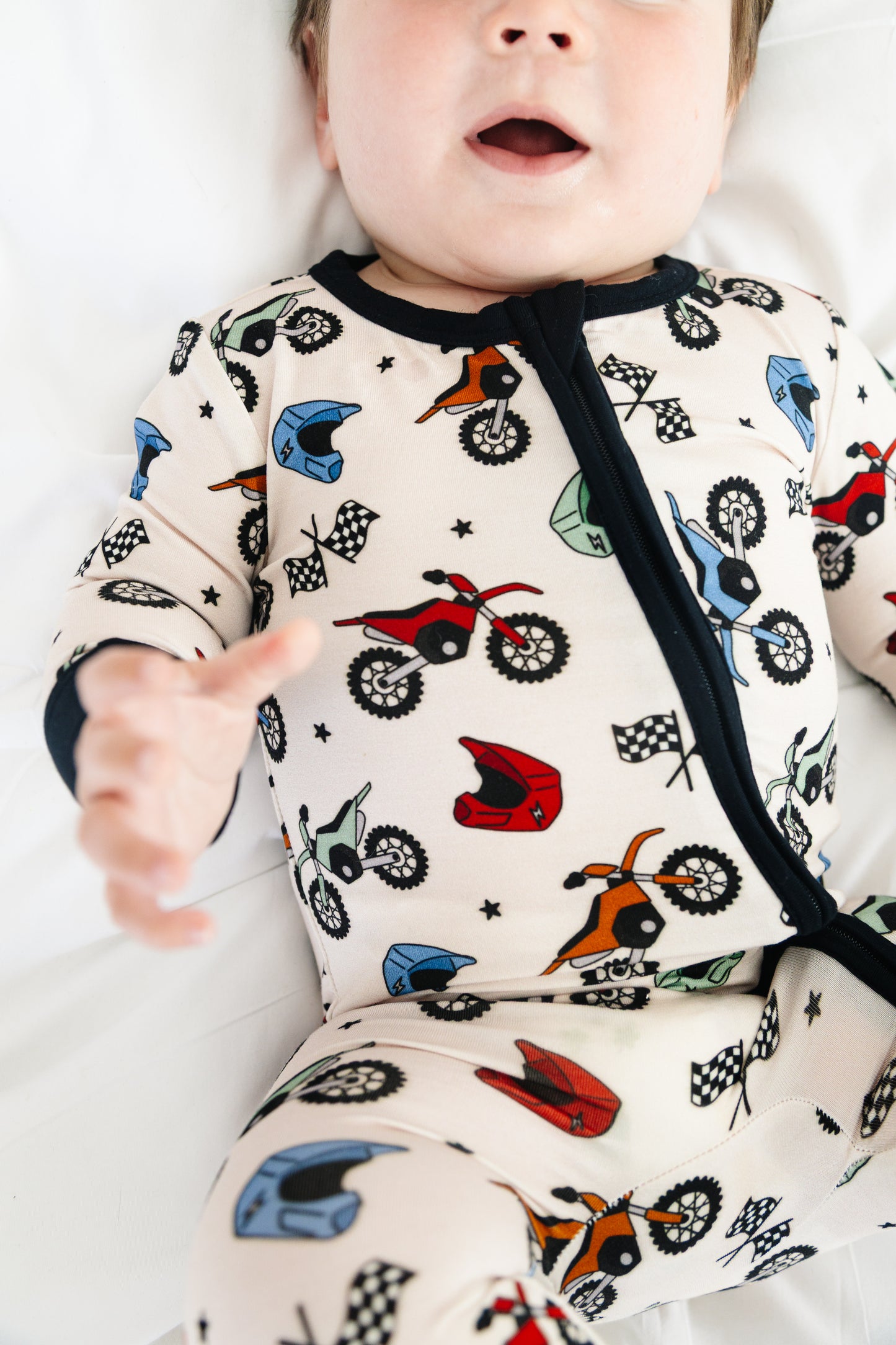 Dirt Bikes Romper Pajama Set