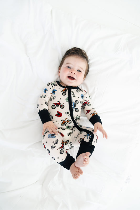 Dirt Bikes Romper Pajama Set